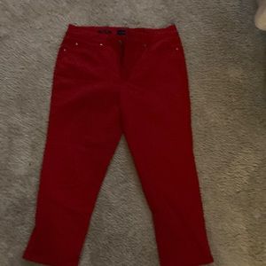 Red capri pants. Size 10.